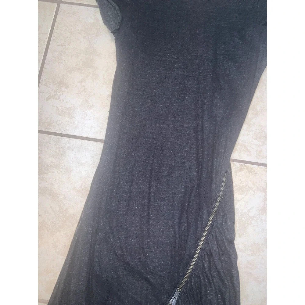 ALC indie Sleeze Goth Knit Zipper Shirt Dress 2010 boho spring formal evening - Picture 3 of 8